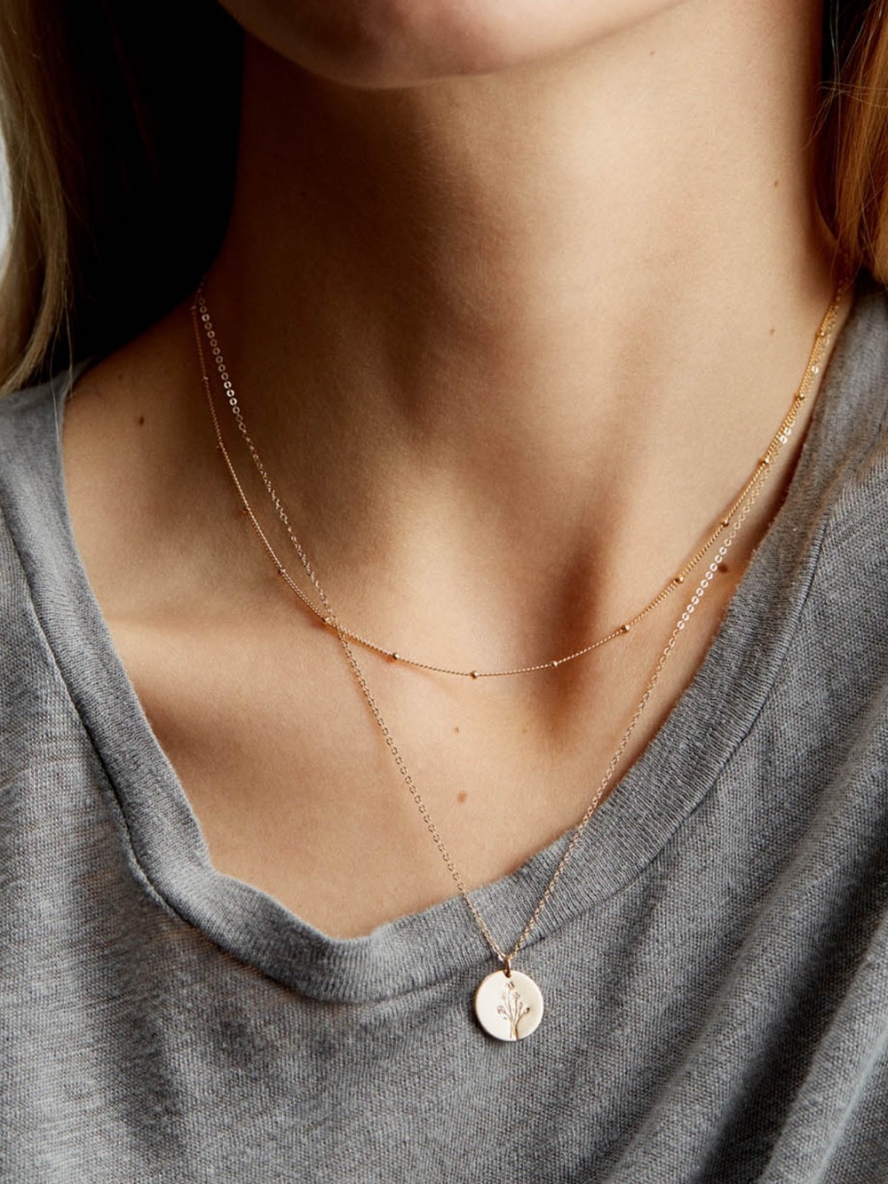GLDN Halle and Vollmond layered necklace set